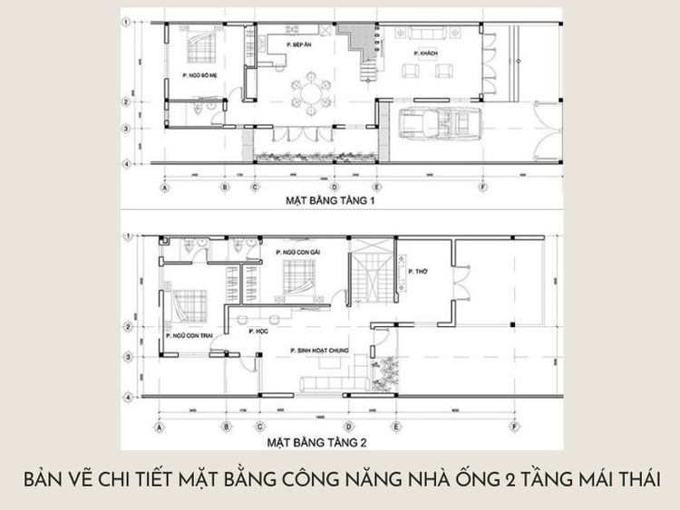 Bản vẽ chi tiết nhà 2 tầng mái Thái hiện đại, tiện nghi