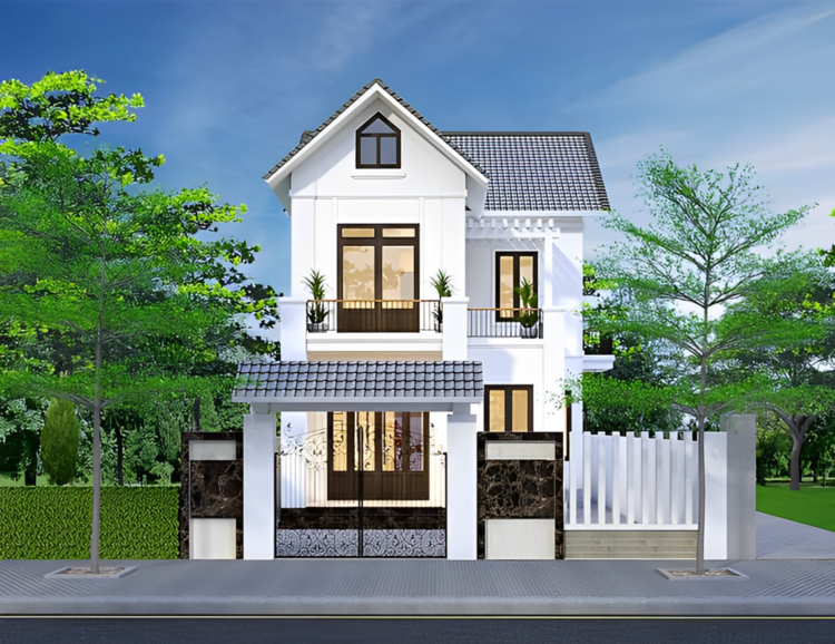 Diện tích xây dựng nhà 2 tầng mái Thái cũng ảnh hưởng đến chi phí xây