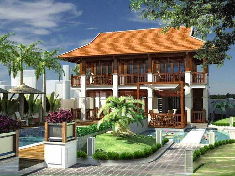 Mẫu nhà sàn hiện đại được làm từ bê tông và gỗ có thiết kế ấn tượng 