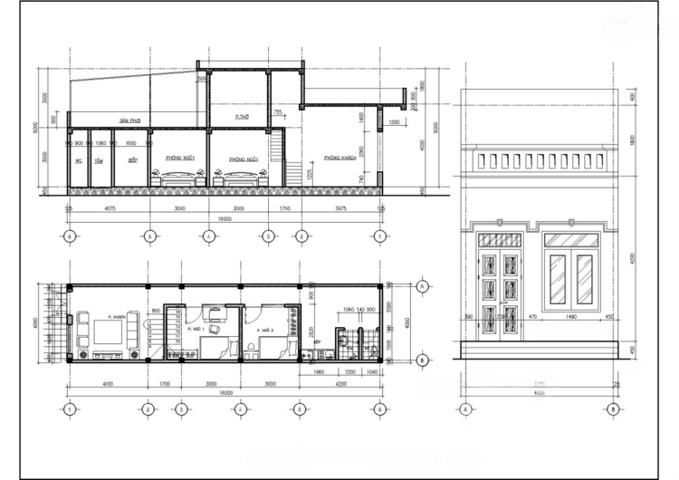 ​​​​​​​Bản vẽ thiết kế nhà 1 tầng có gác lửng đẹp, tận dụng tối đa diện tích