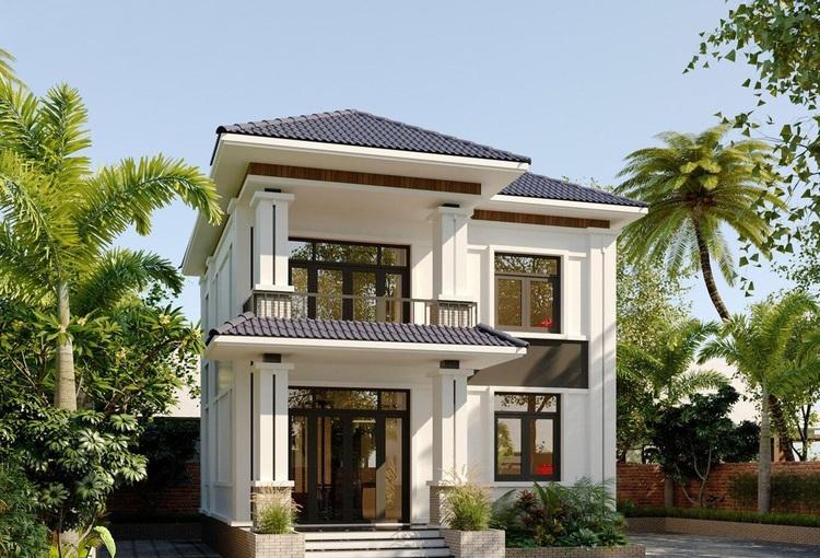 Nhà 2 tầng mái Nhật 8x8m thiết kế theo kiểu kiến trúc Nhật Bản 