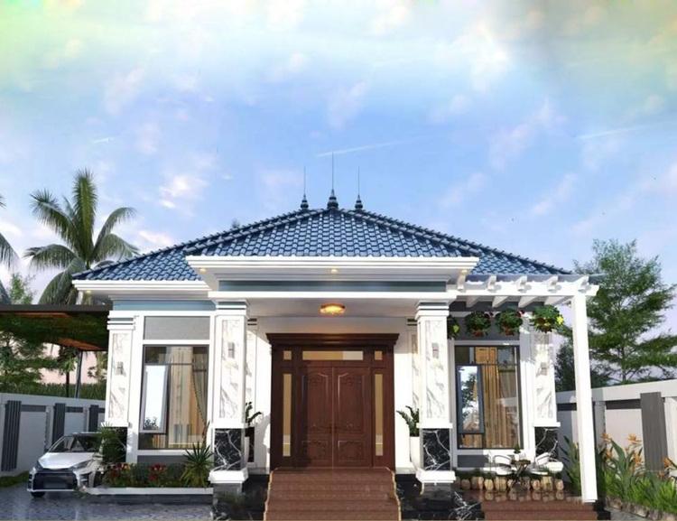 Mẫu nhà cấp 4 mái Nhật hiện đại 800 triệu với thiết kế tiện nghi, có không gian rộng rãi