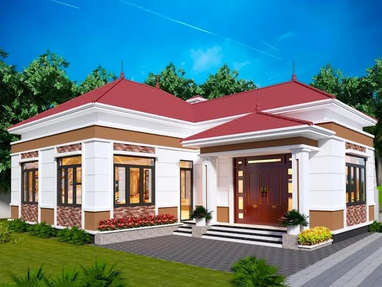 Mẫu nhà cấp 4 mái Nhật đẹp ở nông thôn thiết kế hài hòa, gần gũi thiên nhiên