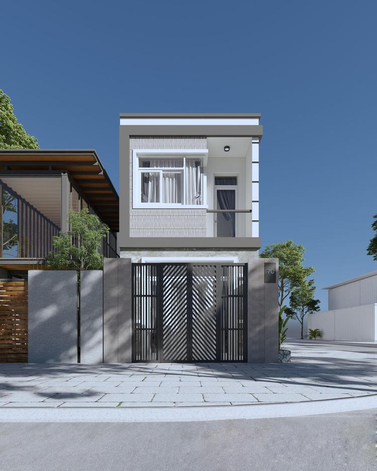 Mẫu nhà 2 tầng đẹp ở nông thôn phong cách đơn giản