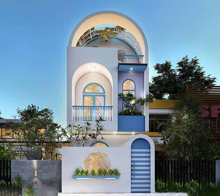 Không gian xanh giúp nhà ống 2 tầng thêm trong lành, thư giãn và hài hòa với thiên nhiên