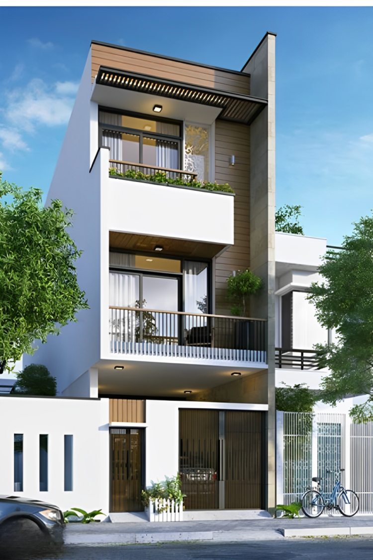 Mẫu nhà ống 3 tầng mặt tiền 6m hiện đại, tận dụng tối đa ánh sáng