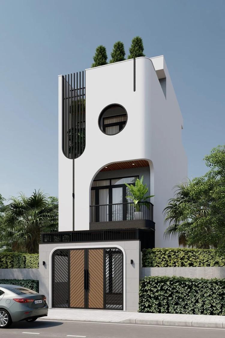 Mẫu nhà ống 3 tầng 5x20m đẹp với mặt tiền sang trọng, phù hợp cho cả nhà phố và khu đô thị