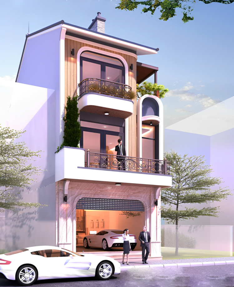 Mẫu nhà ống 3 tầng 3 phòng ngủ kiến trúc tinh tế, mặt tiền thông thoáng