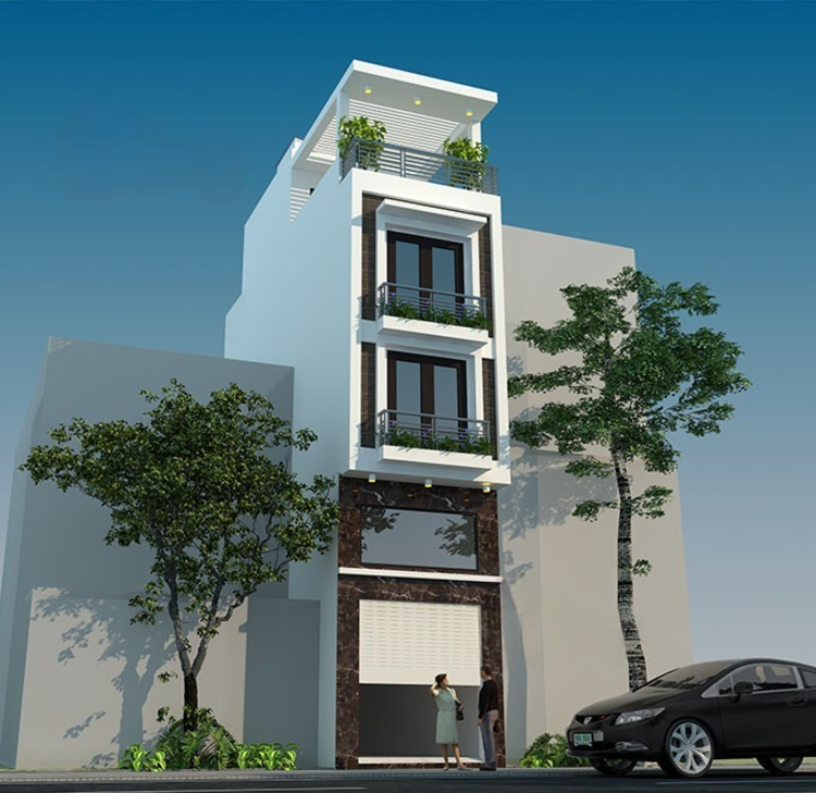 Mẫu nhà ống 3 tầng đẹp có kiến trúc độc đáo, thể hiện phong cách riêng