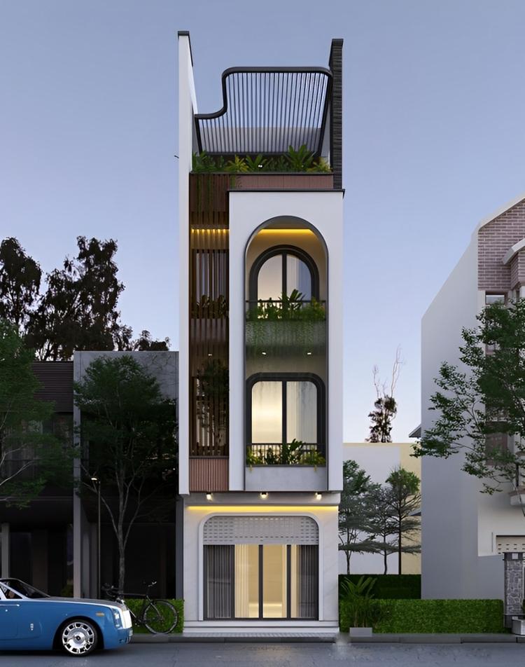 Mẫu nhà ống hiện đại, đẹp thiết kế mặt tiền thoáng đãng