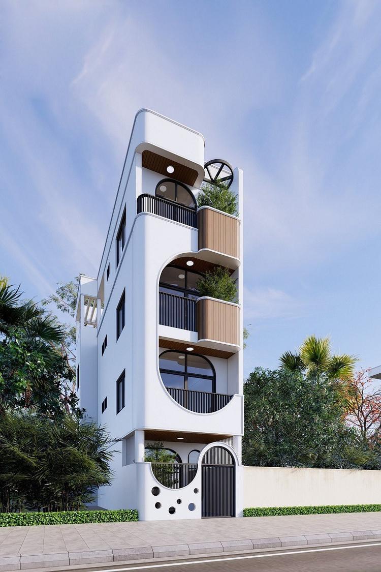 Mẫu nhà ống hiện đại, đẹp thiết kế cửa sổ lớn đón ánh sáng tự nhiên