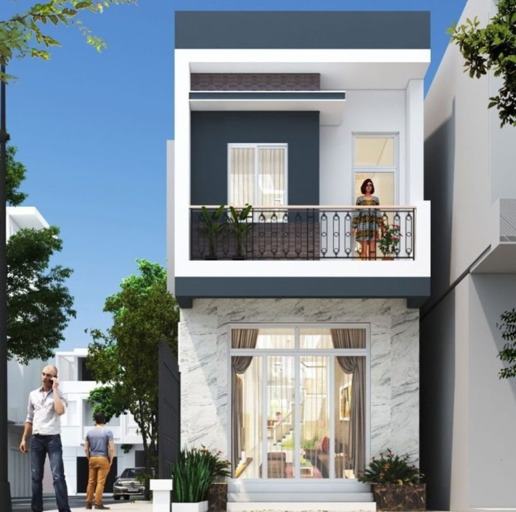 Mẫu nhà ống đẹp, hiện đại với thiết kế mái bằng