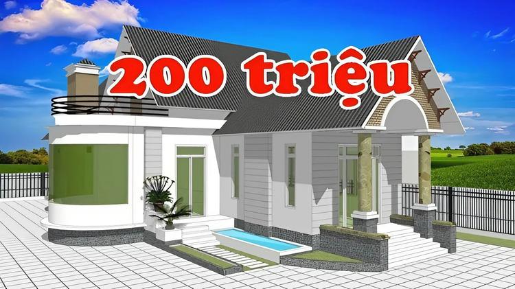 Mẫu nhà cấp 4 chữ L mái tôn giá rẻ 200 triệu ở nông thôn