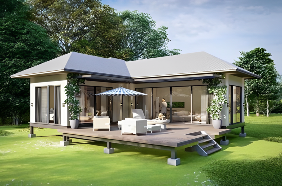 Mẫu nhà lắp ghép 500 triệu hiện đại, sang trọng với thiết kế mở và nội thất thông minh