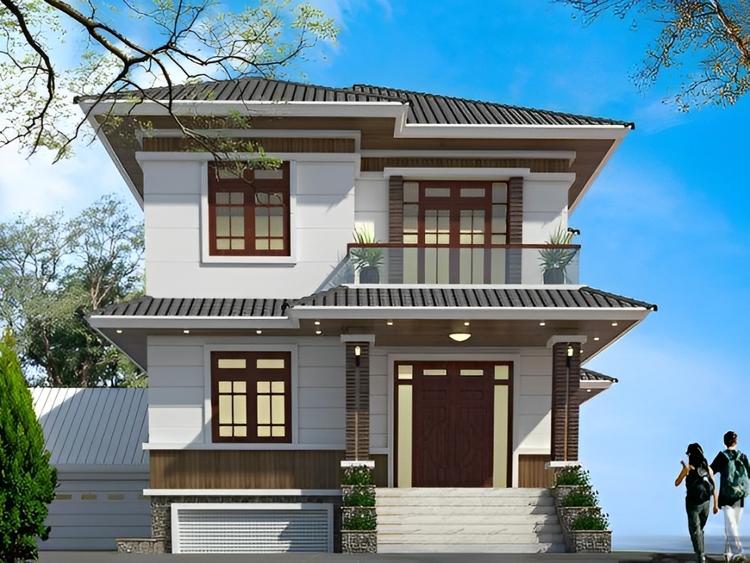 Mẫu nhà mái Nhật 2 tầng hiện đại 8x12m tiết kế tinh tế