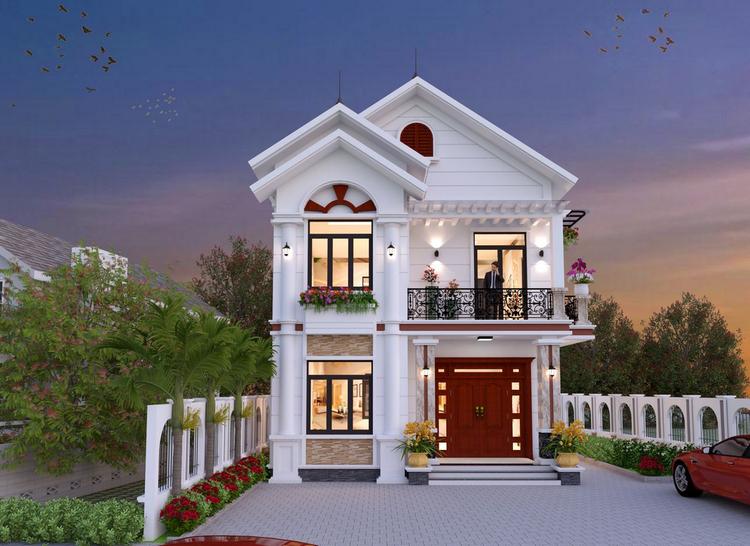 Mẫu nhà 2 tầng mái Thái 70m2 hiện đại, thoáng mát, tối ưu công năng