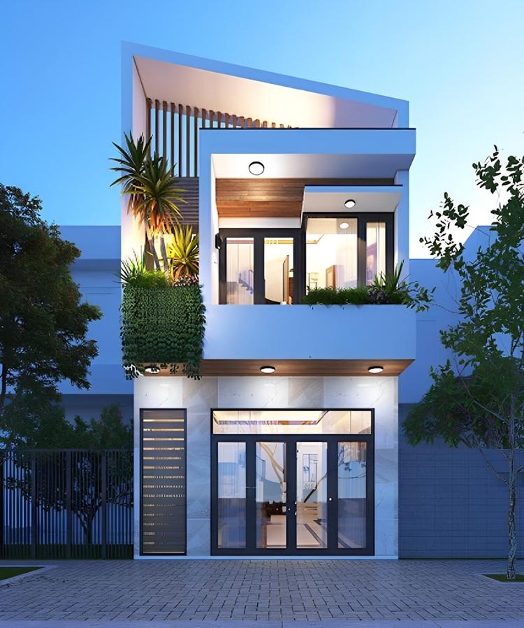 Thiết kế nhà ống 2 tầng tận dụng ánh sáng tự nhiên giúp không gian trở nên sáng sủa