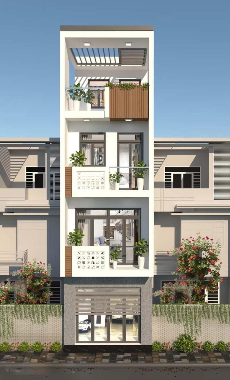 Mẫu nhà ống 4 tầng đẹp, hiện đại được nhiều người ưa chuộng nhất 2025 