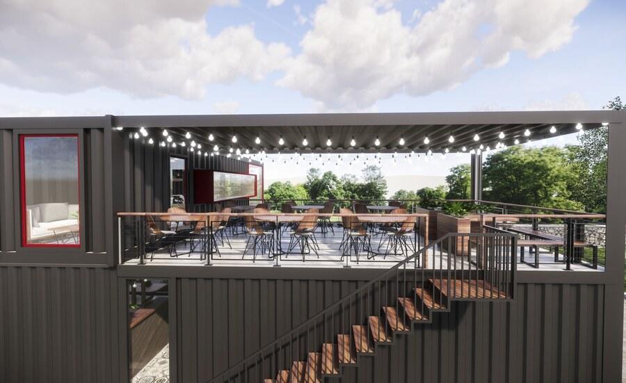 Mẫu quán cafe tiền chế tối giản nhưng cuốn hút 