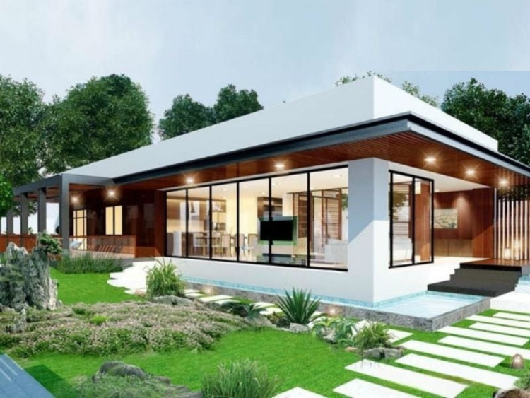 Mẫu biệt thự nhà vườn cấp 4 thiết kế hiện đại và không gian xanh thoáng đãng 