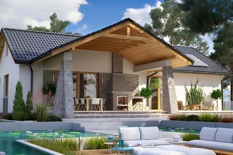 Mẫu nhà vườn cấp 4 nông thôn 3 phòng ngủ có không gian rộng rãi, tiện nghi