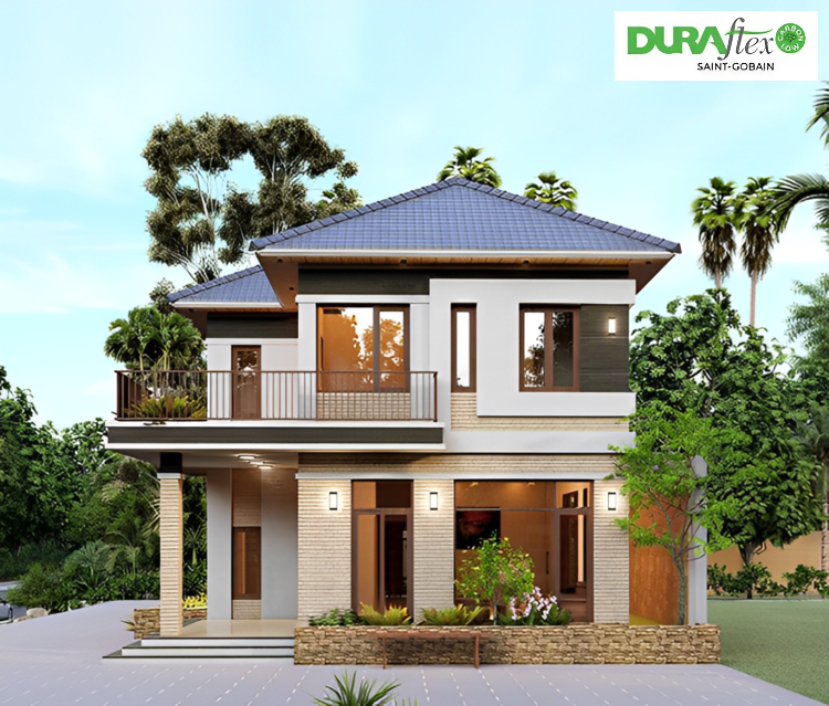 Mẫu 8x12m nhà mái Nhật 2 tầng với ưu điểm thiết kế linh hoạt, chi phí hợp lý