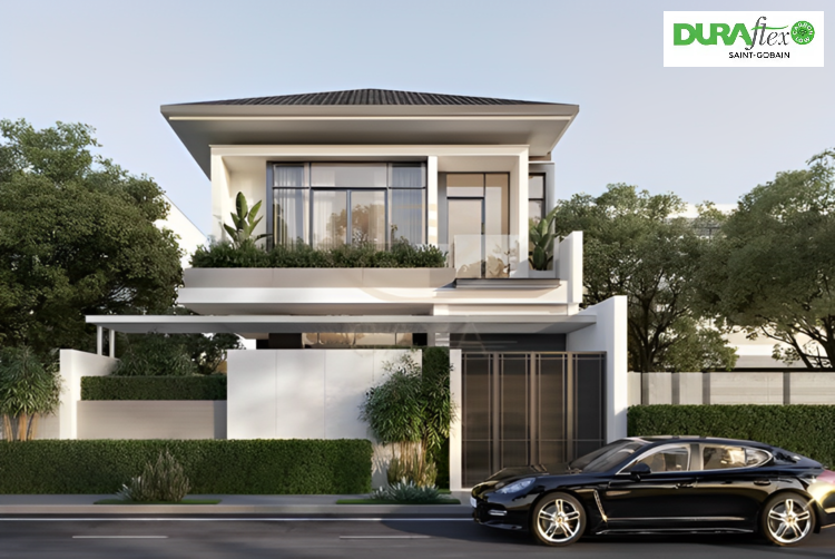 Mẫu 8x12m nhà mái Nhật 2 tầng 4 phòng ngủ phù hợp với những gia đình đông thành viên