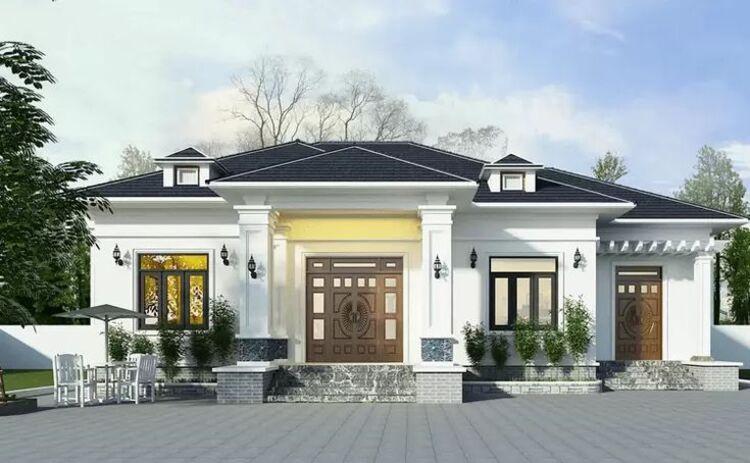 Mẫu nhà cấp 4 3 phòng ngủ 100m2 mái Nhật phù hợp với những làng quê yên bình