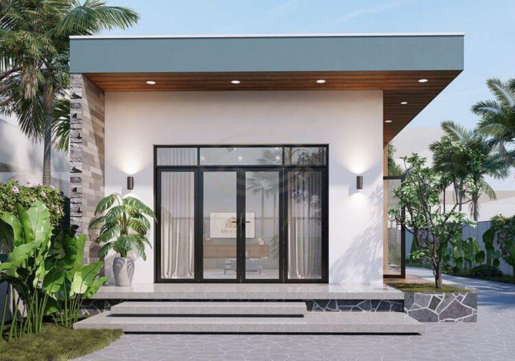 Mẫu nhà cấp 4 3 phòng ngủ 100m2 mái bằng giúp tiết kiệm chi phí xây dựng