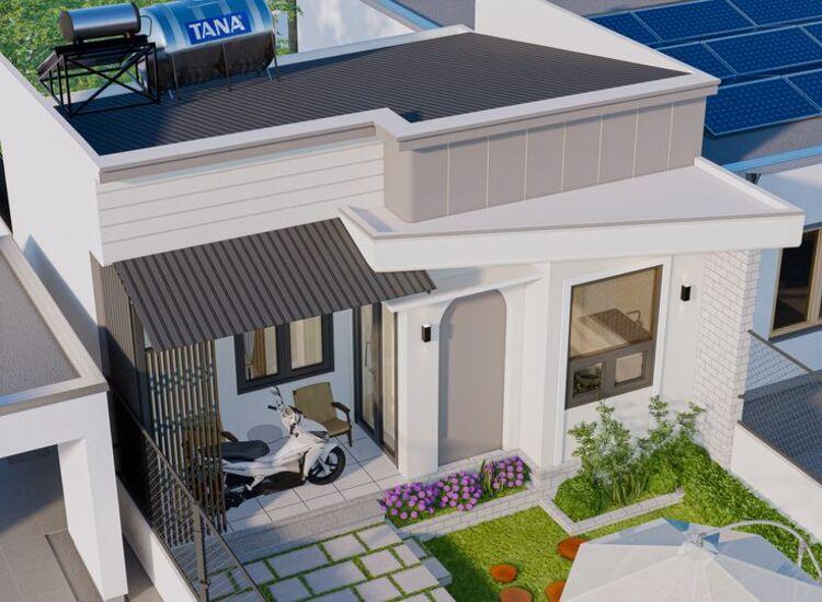 Mẫu nhà cấp 4 3 phòng ngủ 100m2 mái tôn có sân vườn thoáng mát