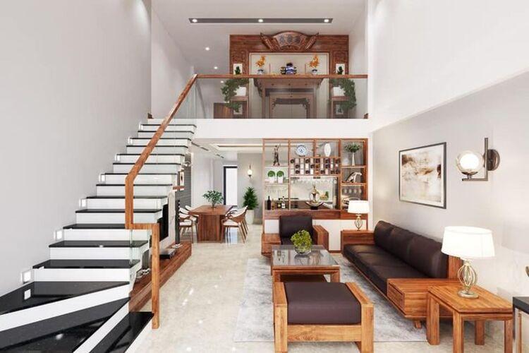 Mẫu nhà cấp 4 3 phòng ngủ 100m2 có gác lửng được sử dụng làm phòng thờ 