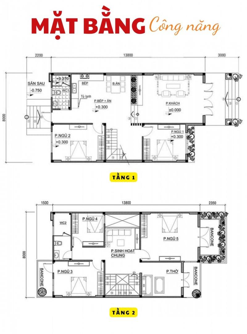 Mẫu thiết kế bản vẽ biệt thự mini chi tiết, dễ hiểu, đầy đủ công năng