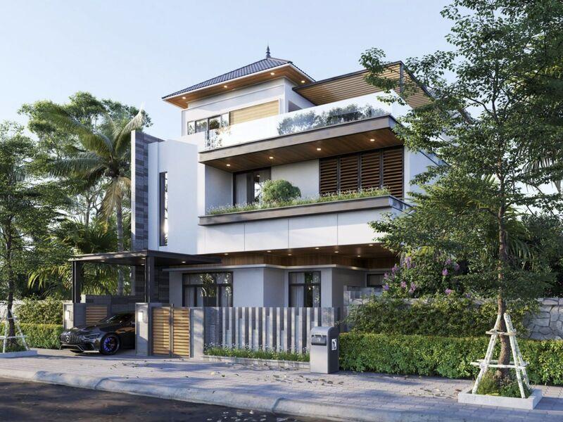 Mẫu biệt thự mini có diện tích 7x15m đơn giản, tinh tế