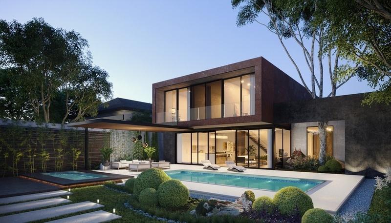 Mẫu biệt thự mini theo phong cách hiện đại, tối giản