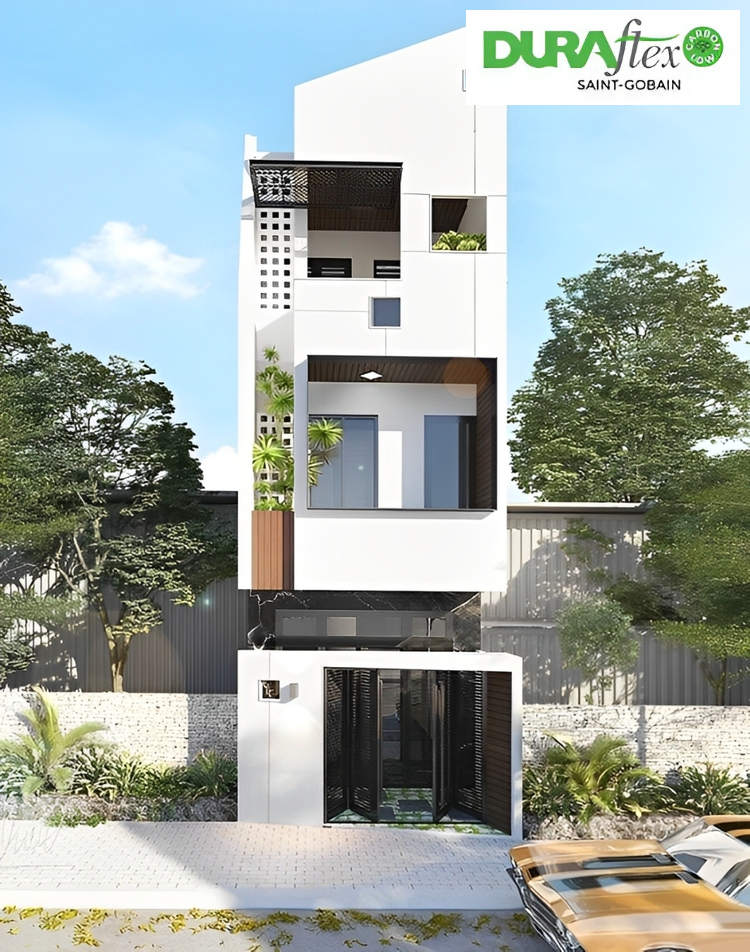 Thiết kế mặt tiền nhà ống đẹp 3 tầng đầy thanh lịch, tiện nghi