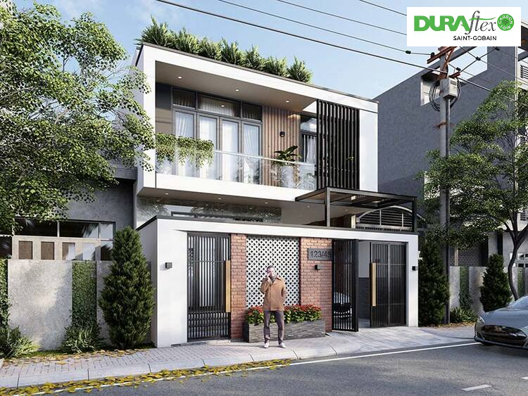 Mẫu nhà ống 2 tầng mặt tiền 8m rộng rãi, tối ưu không gian sống linh hoạt