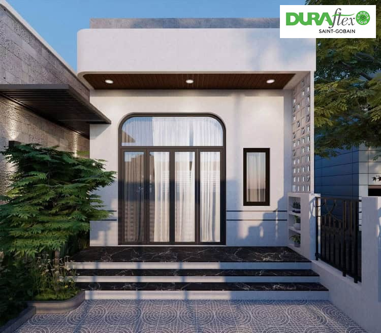 Mẫu mặt tiền nhà ống đẹp 1 tầng với thiết kế hợp lý, tạo cảm giác rộng rãi 