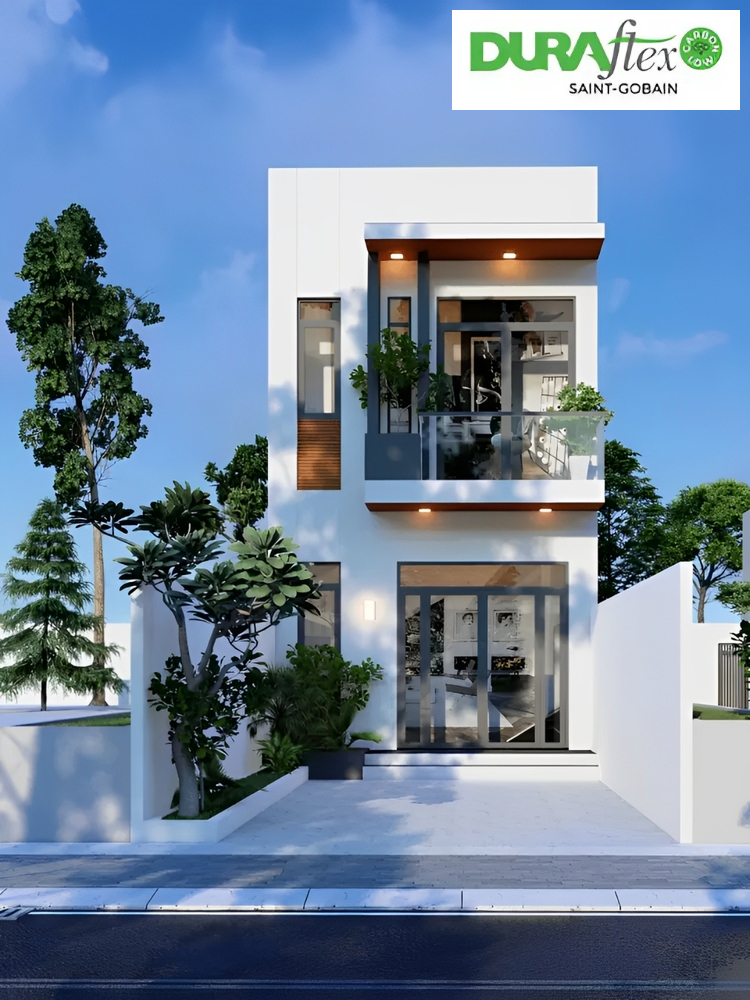 Mẫu nhà ống 2 mặt tiền đẹp, hiện đại, mát mẻ, gần gũi với thiên nhiên