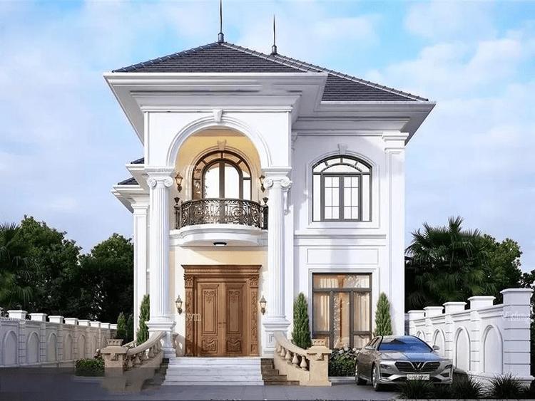 Mẫu biệt thự tân cổ điển mái Nhật 2 tầng sang trọng, hài hòa với thiên nhiên