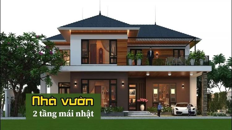 Mẫu biệt thự nhà vườn 2 tầng mái Nhật thiết kế tinh tế, thanh lịch