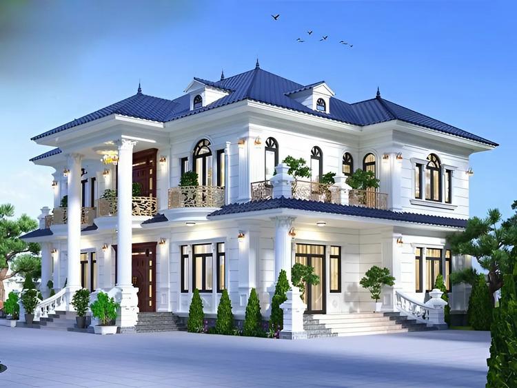 Mẫu biệt thự 2 tầng mái mái Nhật hiện đại gây ấn tưởng bởi thiết kế kiến trúc độc đáo