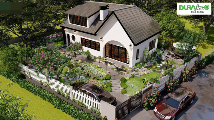 Mẫu nhà cấp 4 nông thôn kiểu biệt thự có sân vườn đẹp, đơn giản