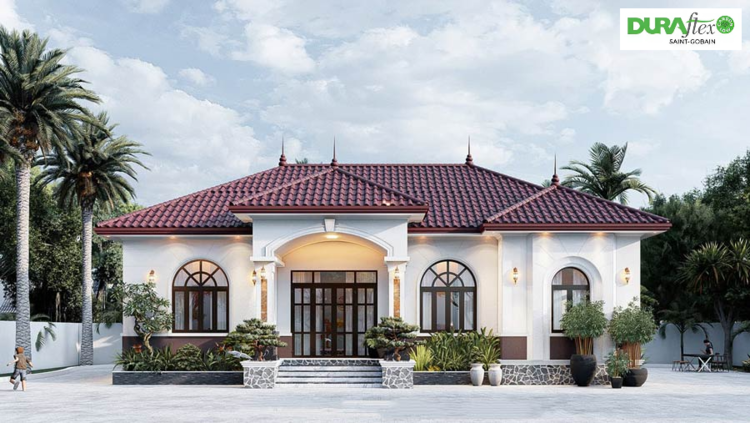 Mẫu biệt thự nhà vườn đẹp, hiện đại, vững chãi ở nông thôn 