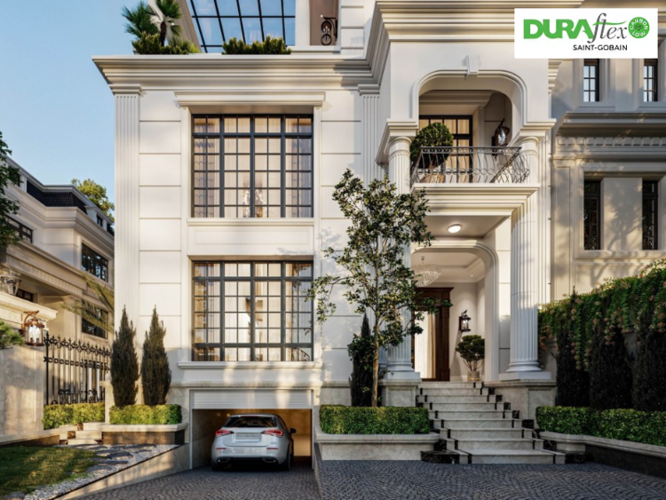 Mẫu biệt thự nhà vườn 3 tầng tích hợp gara ô tô đầy tiện nghi