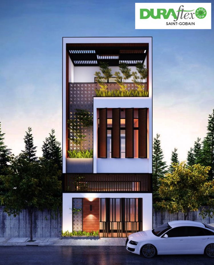 Mẫu biệt thự nhà vườn 3 tầng có gara hiện đại, tối ưu diện tích 