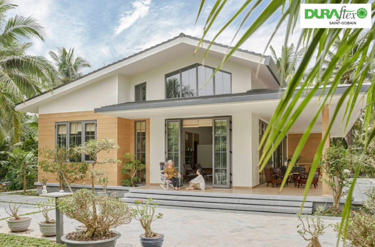 Căn biệt thự nhà vườn 1 tầng 6 phòng ngủ ở nông thôn đẹp, yên bình