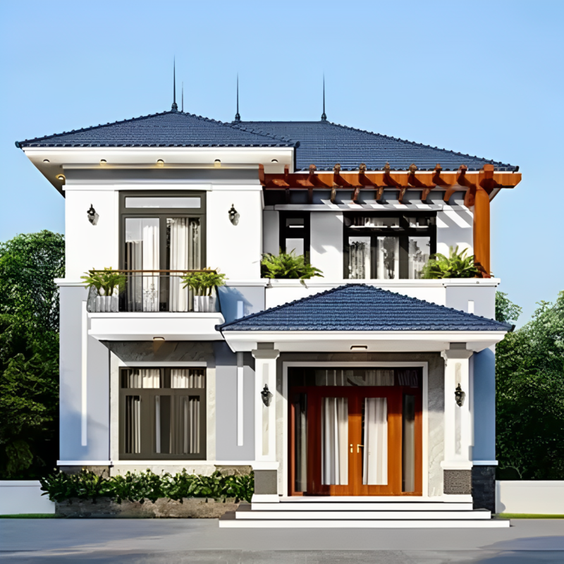 Mẫu nhà 2 tầng đẹp ở nông thôn 4 phòng ngủ dưới 1 tỷ, đầy đủ tiện nghi