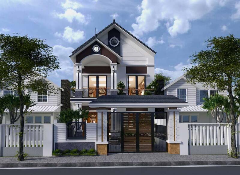 Mẫu nhà 2 tầng 4 phòng ngủ dưới 1 tỷ mái Thái đẹp, tiện nghi, ấn tượng