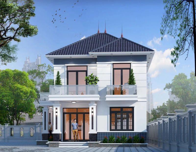 Mẫu nhà 2 tầng 4 phòng ngủ dưới 1 tỷ mái Nhật tối giản, tinh tế