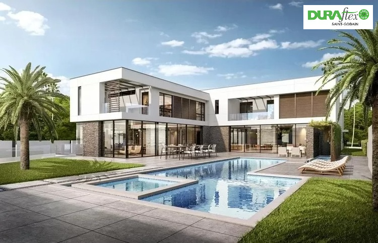 Mẫu nhà 2 tầng chữ L 100m2 có hồ bơi sang trọng, đẳng cấp